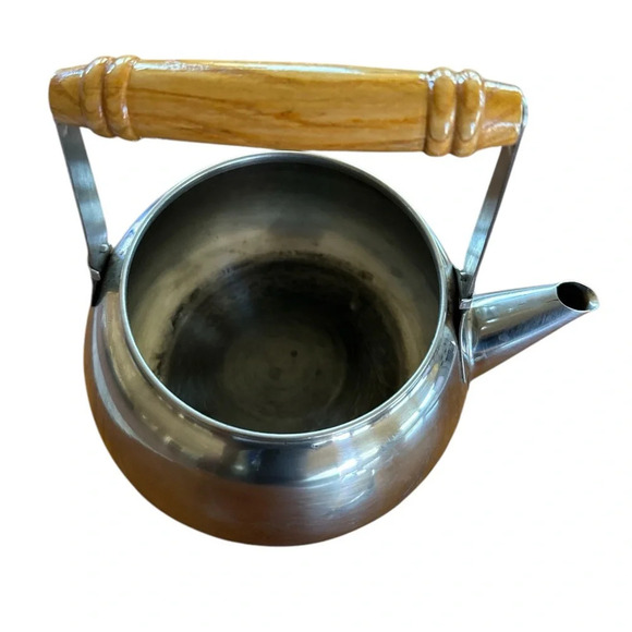 Vintage Stainless steel teapot with wooden handle - Picture 6 of 6